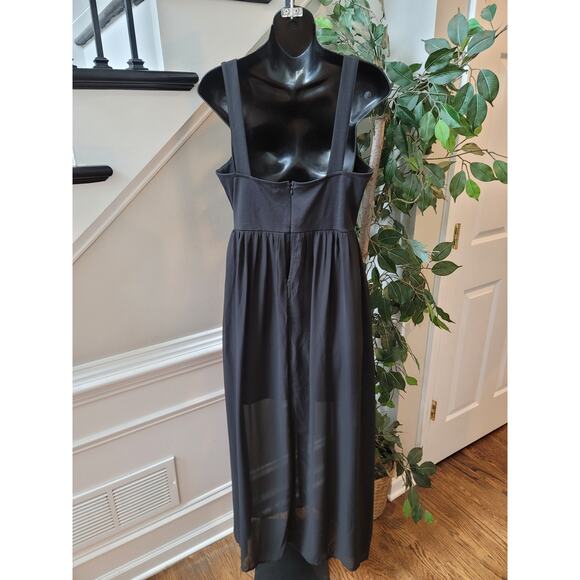 J for Justify Dress Women's Large Black Sleeveless Maxi Chiffon Sheer Skirt - Picture 5 of 13